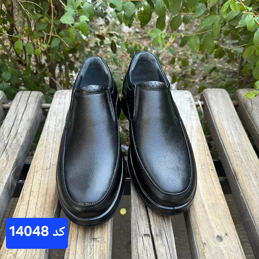 تصویر از کفش مردانه اذرمهر110مشکی تمام چرم
